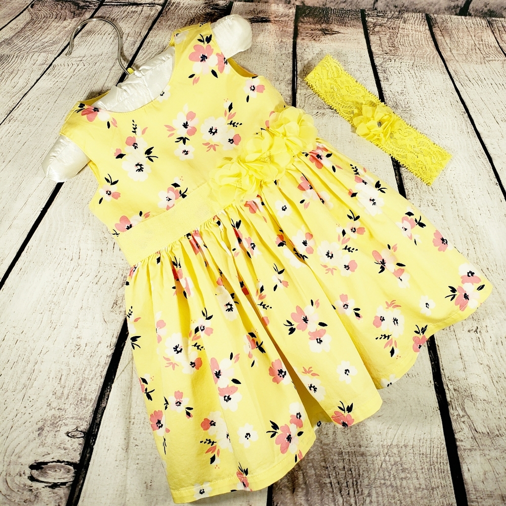 Carter's Baby Girl Yellow Floral Formal Dress